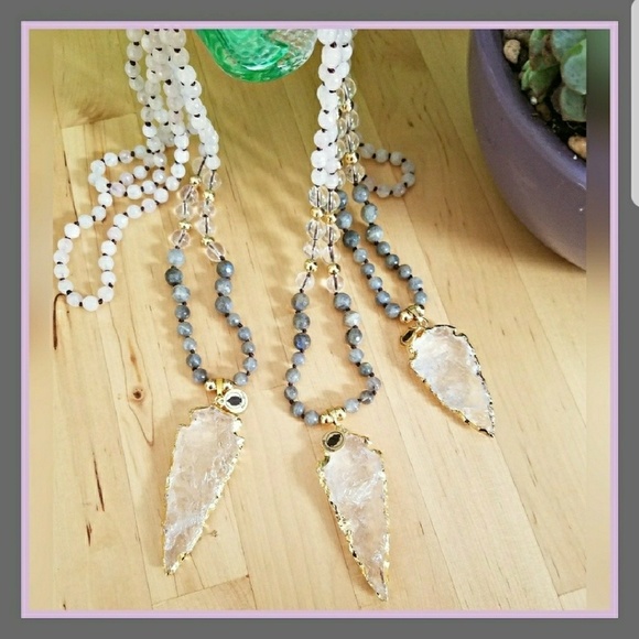 Crystal Arrow, Labradorite,  Rose Quartz Mala - Picture 7 of 7